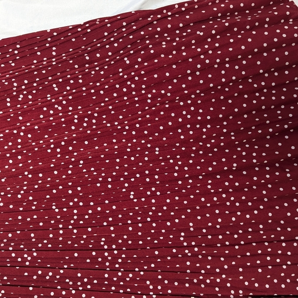 Exlura High Waist Pull On Pleated Polka Dot Maxi Skirt Holiday Disneybounding - Picture 4 of 9